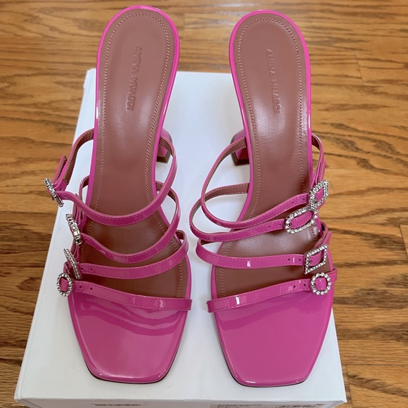 Amina Muaddi Robyn Strappy Patent Leather Sandals
Pink in 41 - Picture 5 of 8